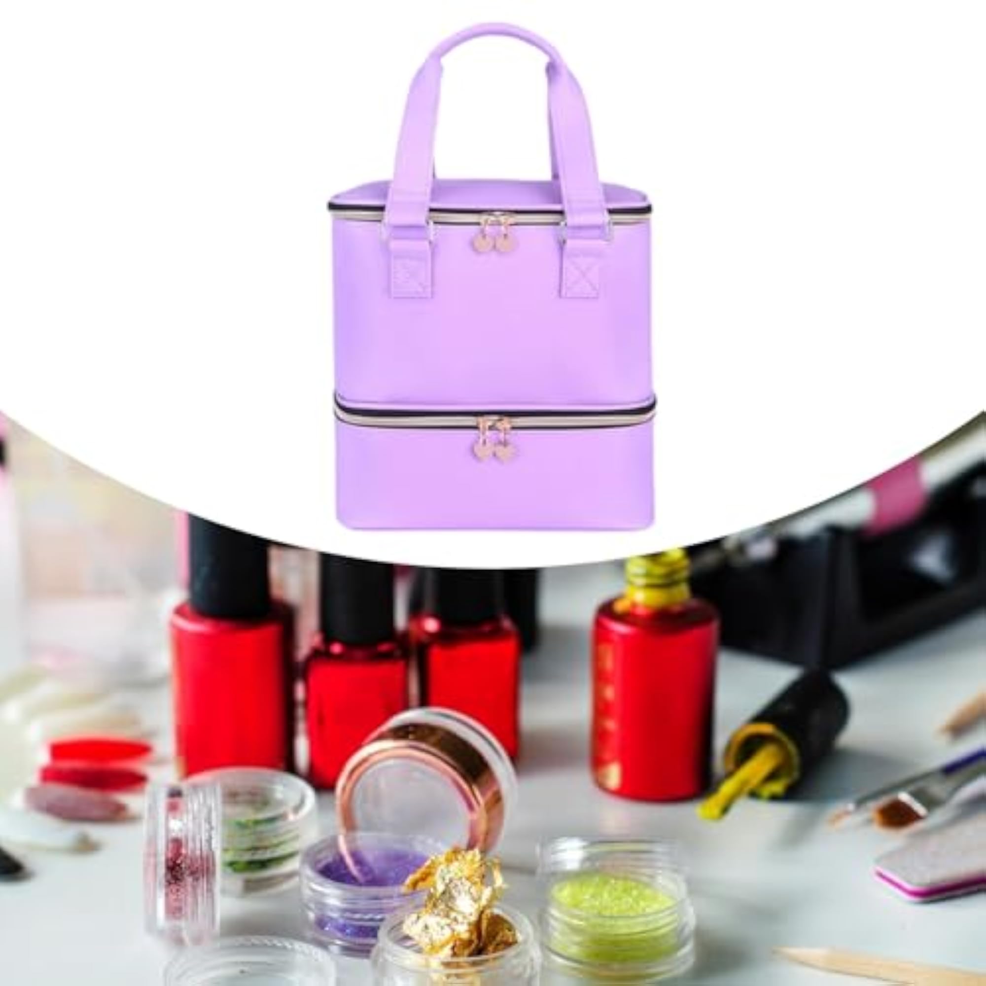 Double Layer Nail Polish Storage Bag for Travel and Home Use